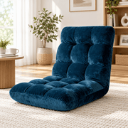 SportZone.co.nz Furniture > Bar Stools & Chairs > Arm Chairs & Recliners Artiss Floor Lounge Sofa Bed Flannel Fabric Navy Artiss Floor Lounge Sofa Bed Flannel Fabric Navy