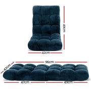 SportZone.co.nz Furniture > Bar Stools & Chairs > Arm Chairs & Recliners Artiss Floor Lounge Sofa Bed Flannel Fabric Navy Artiss Floor Lounge Sofa Bed Flannel Fabric Navy