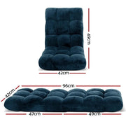 SportZone.co.nz Furniture > Bar Stools & Chairs > Arm Chairs & Recliners Artiss Floor Lounge Sofa Bed Flannel Fabric Navy Artiss Floor Lounge Sofa Bed Flannel Fabric Navy