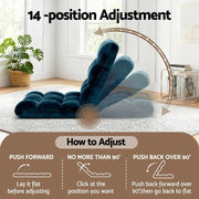 SportZone.co.nz Furniture > Bar Stools & Chairs > Arm Chairs & Recliners Artiss Floor Lounge Sofa Bed Flannel Fabric Navy Artiss Floor Lounge Sofa Bed Flannel Fabric Navy