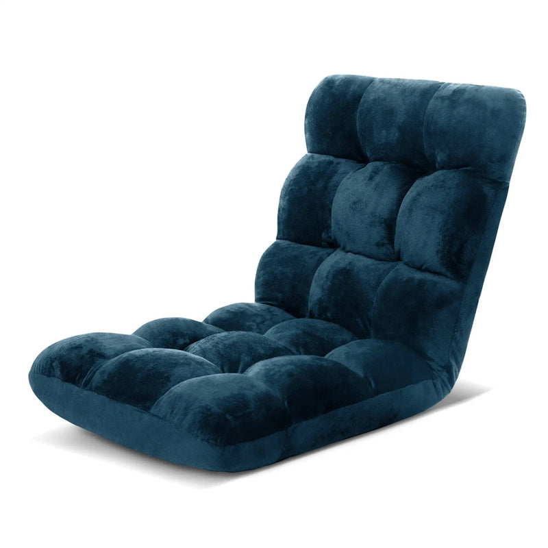 SportZone.co.nz Furniture > Bar Stools & Chairs > Arm Chairs & Recliners Artiss Floor Lounge Sofa Bed Flannel Fabric Navy Artiss Floor Lounge Sofa Bed Flannel Fabric Navy