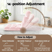 SportZone.co.nz Furniture > Bar Stools & Chairs > Arm Chairs & Recliners Artiss Floor Lounge Sofa Bed Flannel Fabric Pink Artiss Floor Lounge Sofa Bed Flannel Fabric Pink