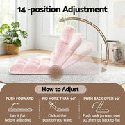 SportZone.co.nz Furniture > Bar Stools & Chairs > Arm Chairs & Recliners Artiss Floor Lounge Sofa Bed Flannel Fabric Pink Artiss Floor Lounge Sofa Bed Flannel Fabric Pink