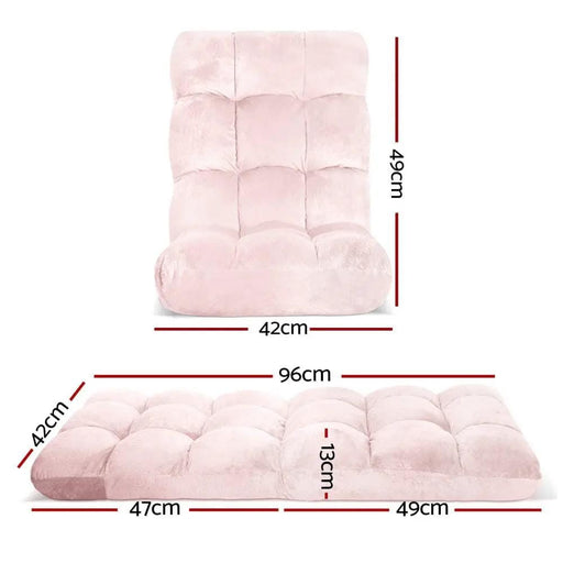 SportZone.co.nz Furniture > Bar Stools & Chairs > Arm Chairs & Recliners Artiss Floor Lounge Sofa Bed Flannel Fabric Pink Artiss Floor Lounge Sofa Bed Flannel Fabric Pink