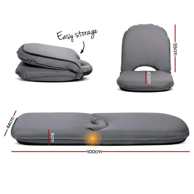 Artiss Floor Lounge Sofa Camping Chair Grey by SportZone.co.nz