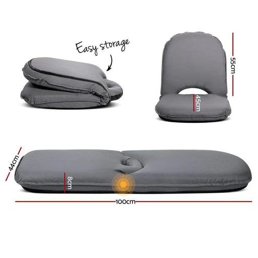 Artiss Floor Lounge Sofa Camping Chair Grey by SportZone.co.nz
