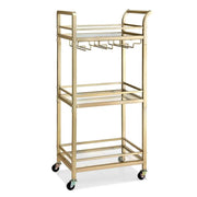 SportZone.co.nz Furniture > Dining > Kitchen & Dining Trolleys Artiss Kitchen Island Cart Trolley Rolling Serving Storage Wine Glass 43cm Gold Artiss Kitchen Island Cart Trolley Rolling Serving Storage Wine Glass 43cm Gold