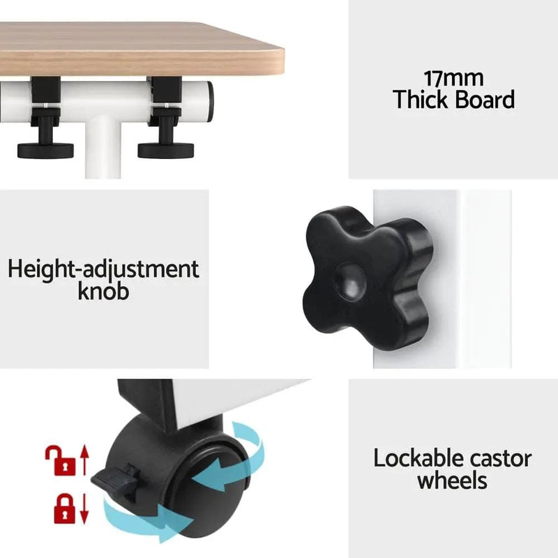 SportZone.co.nz Furniture > Office > Desks Artiss Laptop Desk Table Adjustable 80CM Light Wood Artiss Laptop Desk Table Adjustable 80CM Light Wood