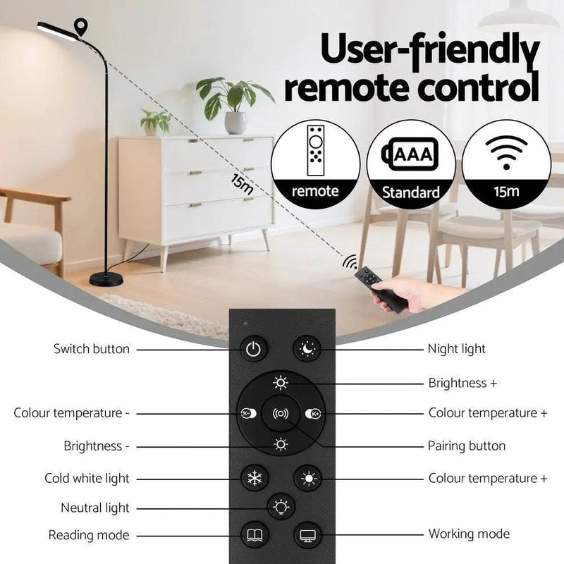 SportZone.co.nz Home & Garden > Lighting > Floor Lamps Artiss LED Floor Lamp with Remote Control & 4 Color Temperature Reading Living Room Bedroom Office Artiss LED Floor Lamp with Remote Control & 4 Color Temperature Reading Living Room Bedroom Office