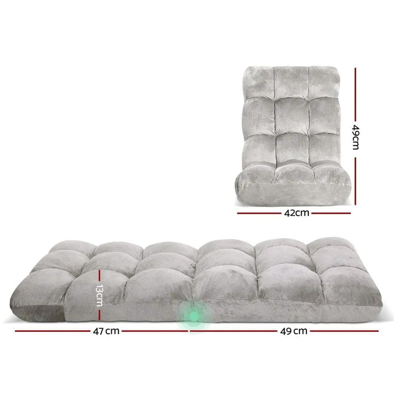 SportZone.co.nz Furniture > Bar Stools & Chairs > Arm Chairs & Recliners Artiss Lounge Sofa Bed Flannel Fabric Grey Artiss Lounge Sofa Bed Flannel Fabric Grey