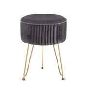 SportZone.co.nz Furniture > Living Room > Ottomans & Footstools Artiss Ottoman Foot Stool Vanity Velvet Round Grey Artiss Ottoman Foot Stool Vanity Velvet Round Grey