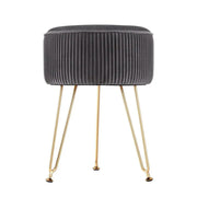 SportZone.co.nz Furniture > Living Room > Ottomans & Footstools Artiss Ottoman Foot Stool Vanity Velvet Round Grey Artiss Ottoman Foot Stool Vanity Velvet Round Grey