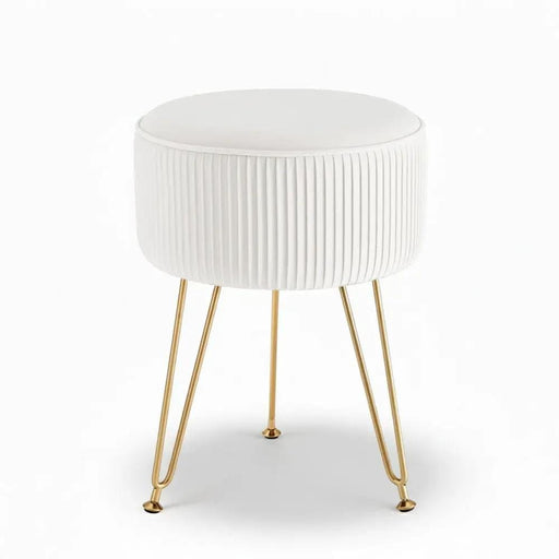 SportZone.co.nz Furniture > Living Room > Ottomans & Footstools Artiss Ottoman Foot Stool Vanity Velvet Round White Artiss Ottoman Foot Stool Vanity Velvet Round White