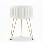 SportZone.co.nz Furniture > Living Room > Ottomans & Footstools Artiss Ottoman Foot Stool Vanity Velvet Round White Artiss Ottoman Foot Stool Vanity Velvet Round White