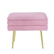 SportZone.co.nz Furniture > Living Room Artiss Ottoman Storage Foot Stool Vanity Velvet Pink Artiss Ottoman Storage Foot Stool Vanity Velvet Pink