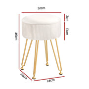 SportZone.co.nz Furniture > Living Room > Ottomans & Footstools Artiss Ottoman Storage Foot Stool Vanity Velvet Round White Artiss Ottoman Storage Foot Stool Vanity Velvet Round White