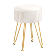SportZone.co.nz Furniture > Living Room > Ottomans & Footstools Artiss Ottoman Storage Foot Stool Vanity Velvet Round White Artiss Ottoman Storage Foot Stool Vanity Velvet Round White