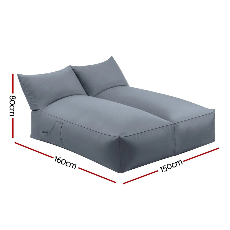 SportZone.co.nz Furniture > Sofas > Sofa Accessories Artiss Outdoor Bean Bag Chair Cover (No Filler) 2 Seater Beanbag Lounge Sofacover Adults Splash-Proof Large Bean Bag Cover for Patio Poolside Relaxing Indoor, Grey Artiss Outdoor Bean Bag Chair Cover (No Filler) 2 Seater Beanbag Lounge Sofacover Adults Splash-Proof Large Bean Bag Cover for Patio Poolside Relaxing Indoor, Grey