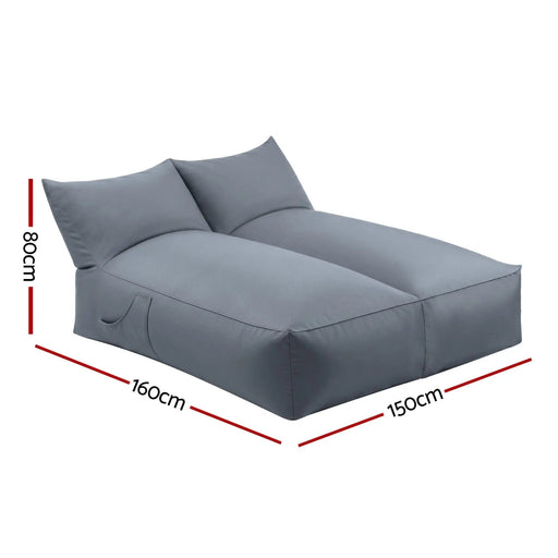 SportZone.co.nz Furniture > Sofas > Sofa Accessories Artiss Outdoor Bean Bag Chair Cover (No Filler) 2 Seater Beanbag Lounge Sofacover Adults Splash-Proof Large Bean Bag Cover for Patio Poolside Relaxing Indoor, Grey Artiss Outdoor Bean Bag Chair Cover (No Filler) 2 Seater Beanbag Lounge Sofacover Adults Splash-Proof Large Bean Bag Cover for Patio Poolside Relaxing Indoor, Grey