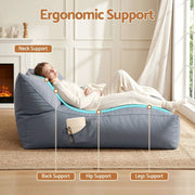 SportZone.co.nz Furniture > Sofas > Sofa Accessories Artiss Outdoor Bean Bag Chair Cover (No Filler) 2 Seater Beanbag Lounge Sofacover Adults Splash-Proof Large Bean Bag Cover for Patio Poolside Relaxing Indoor, Grey Artiss Outdoor Bean Bag Chair Cover (No Filler) 2 Seater Beanbag Lounge Sofacover Adults Splash-Proof Large Bean Bag Cover for Patio Poolside Relaxing Indoor, Grey