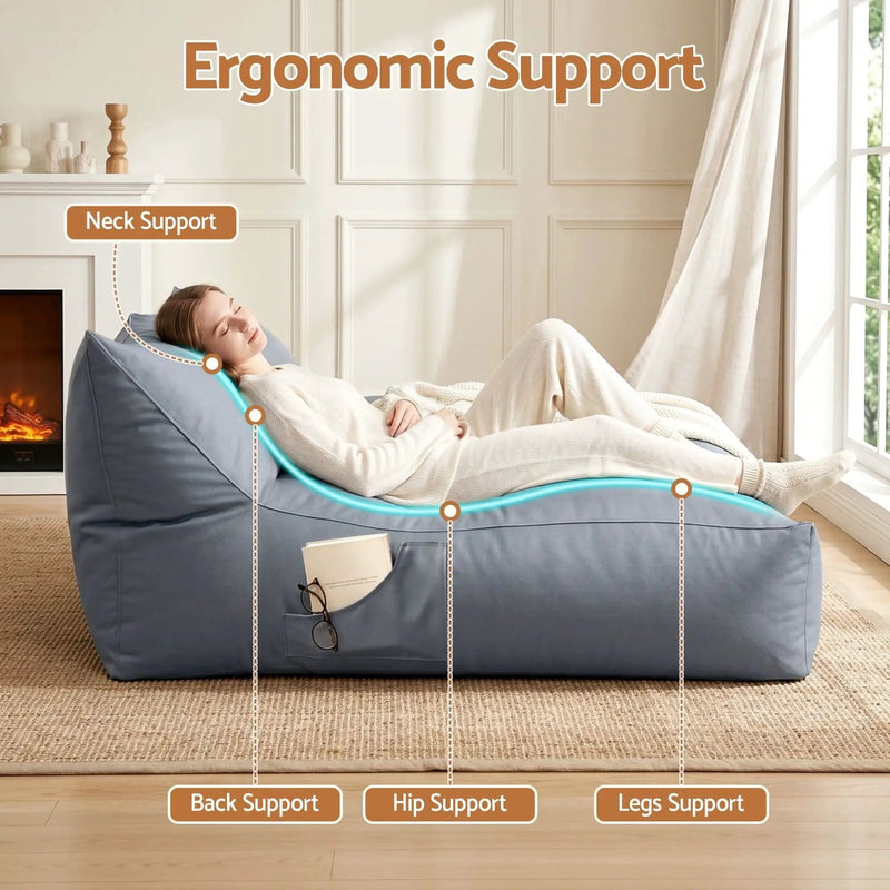 SportZone.co.nz Furniture > Sofas > Sofa Accessories Artiss Outdoor Bean Bag Chair Cover (No Filler) 2 Seater Beanbag Lounge Sofacover Adults Splash-Proof Large Bean Bag Cover for Patio Poolside Relaxing Indoor, Grey Artiss Outdoor Bean Bag Chair Cover (No Filler) 2 Seater Beanbag Lounge Sofacover Adults Splash-Proof Large Bean Bag Cover for Patio Poolside Relaxing Indoor, Grey