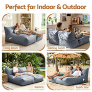 SportZone.co.nz Furniture > Sofas > Sofa Accessories Artiss Outdoor Bean Bag Chair Cover (No Filler) 2 Seater Beanbag Lounge Sofacover Adults Splash-Proof Large Bean Bag Cover for Patio Poolside Relaxing Indoor, Grey Artiss Outdoor Bean Bag Chair Cover (No Filler) 2 Seater Beanbag Lounge Sofacover Adults Splash-Proof Large Bean Bag Cover for Patio Poolside Relaxing Indoor, Grey
