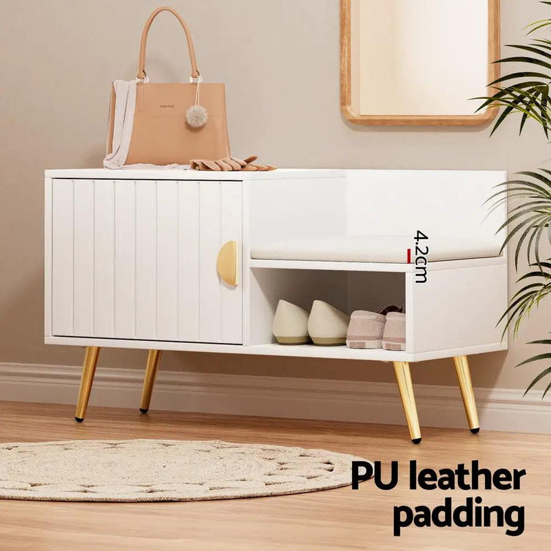 SportZone.co.nz Furniture > Living Room > Shoe Storage Artiss Shoe Rack Cabinet Bench 6 Pairs White Artiss Shoe Rack Cabinet Bench 6 Pairs White