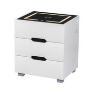 SportZone.co.nz Furniture > Bedroom > Bedside Tables Artiss Smart Bedside Table 3 Drawers with Wireless Charging Ports LED White ADAD Artiss Smart Bedside Table 3 Drawers with Wireless Charging Ports LED White ADAD