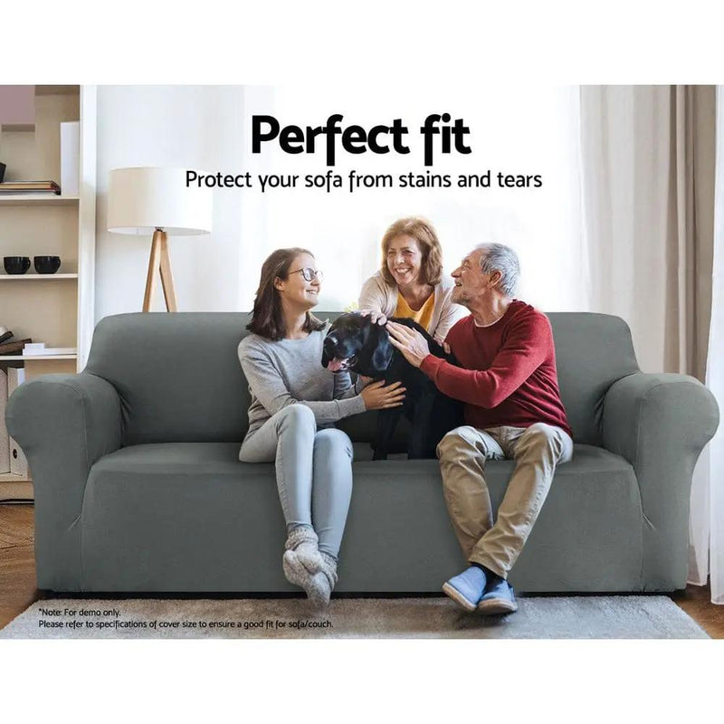 SportZone.co.nz Furniture > Sofas Artiss Sofa Cover Couch Covers 3 Seater Stretch Grey Artiss Sofa Cover Couch Covers 3 Seater Stretch Grey