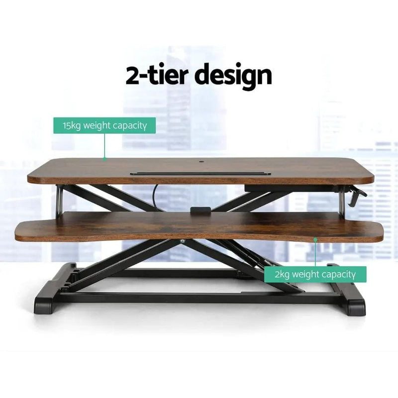 SportZone.co.nz Furniture > Office > Desks Artiss Standing Desk Riser Height Adjustable Rustic Brown 80CM Artiss Standing Desk Riser Height Adjustable Rustic Brown 80CM