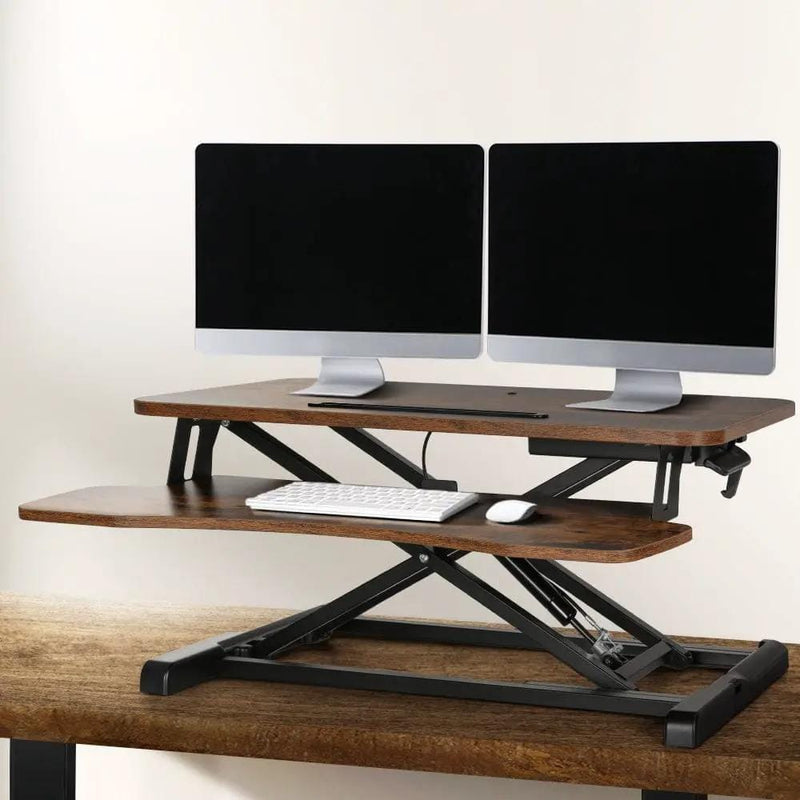 SportZone.co.nz Furniture > Office > Desks Artiss Standing Desk Riser Height Adjustable Rustic Brown 80CM Artiss Standing Desk Riser Height Adjustable Rustic Brown 80CM
