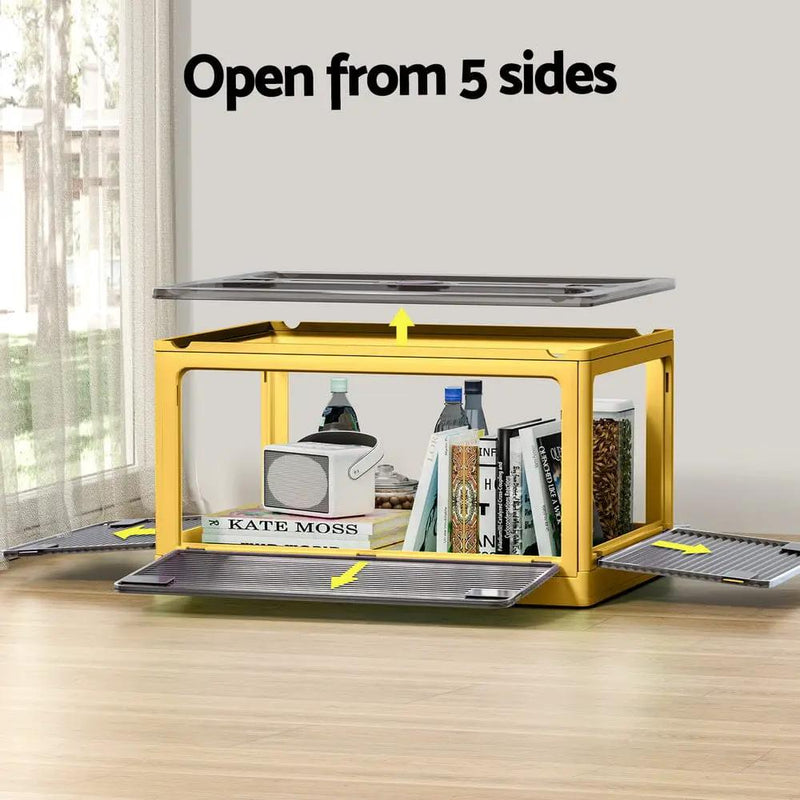 Artiss Storage Box Container Foldable Stackable 5 Sides Open Transparent 115L by SportZone.co.nz