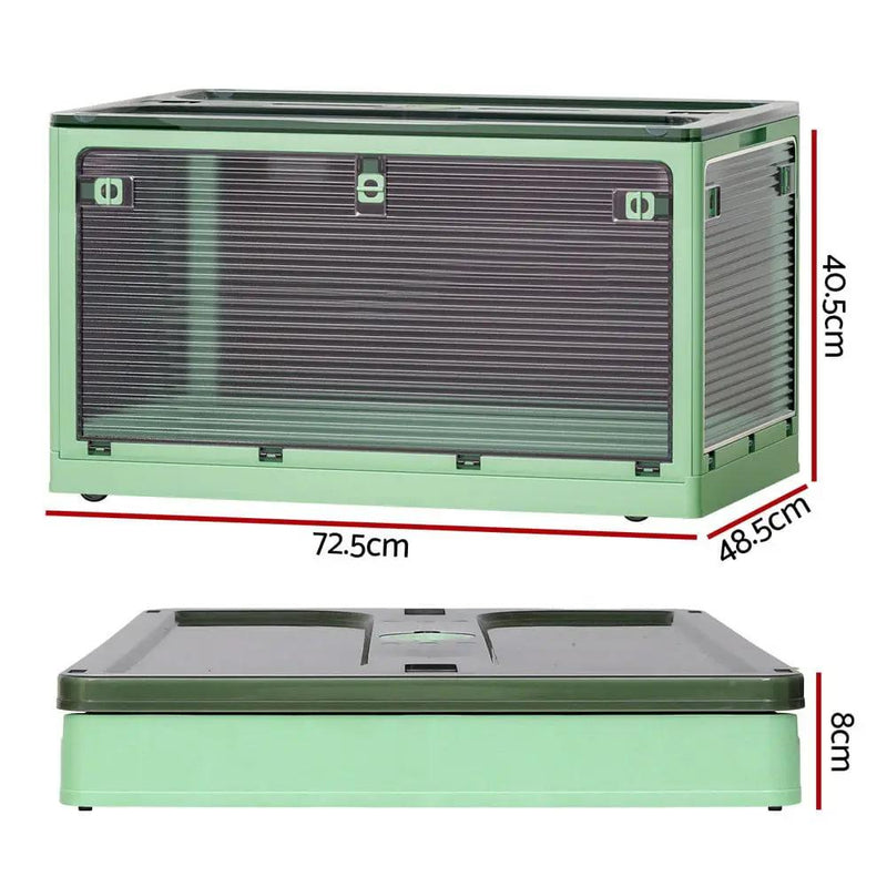 Artiss Storage Box Container Foldable Stackable 5 Sides Open Transparent 140L by SportZone.co.nz