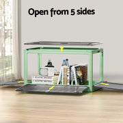 Artiss Storage Box Container Foldable Stackable 5 Sides Open Transparent 140L by SportZone.co.nz