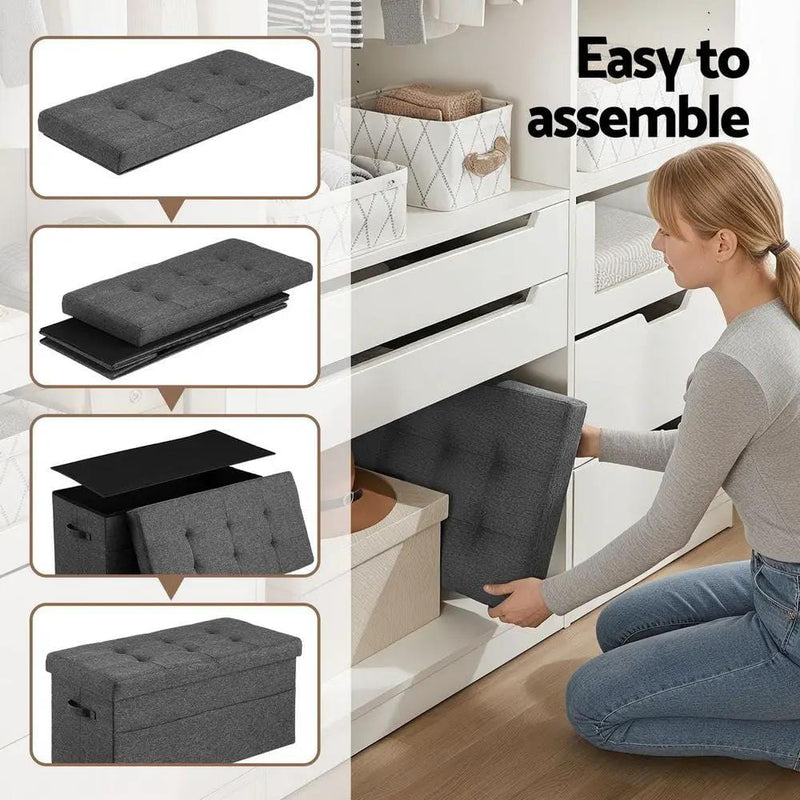 SportZone.co.nz Furniture > Living Room > Ottomans & Footstools Artiss Storage Ottoman Foot Stool Rest Foldable Artiss Storage Ottoman Foot Stool Rest Foldable