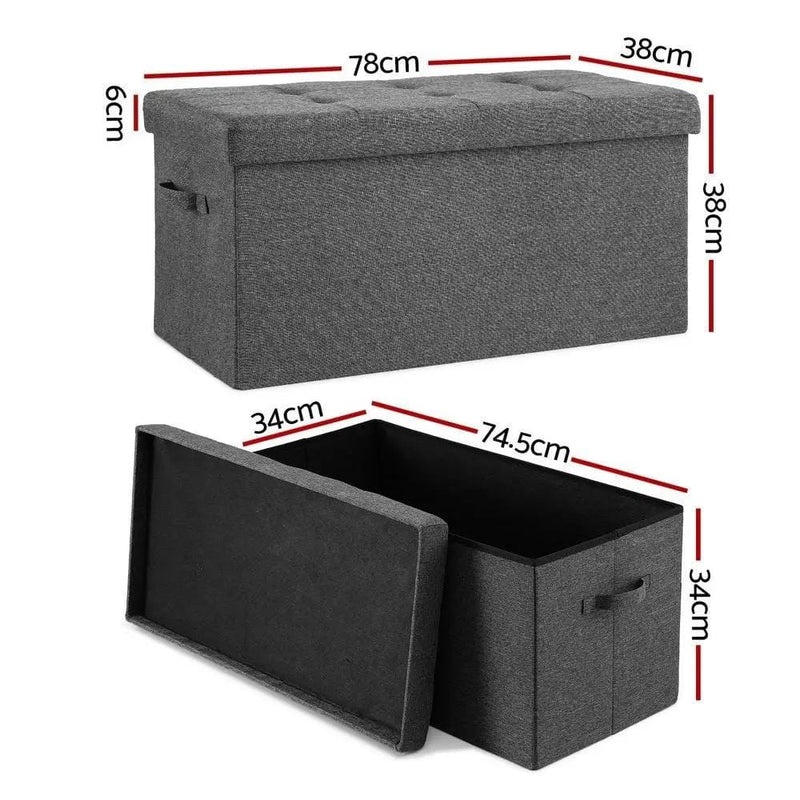 SportZone.co.nz Furniture > Living Room > Ottomans & Footstools Artiss Storage Ottoman Foot Stool Rest Foldable Artiss Storage Ottoman Foot Stool Rest Foldable