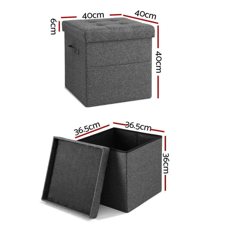 SportZone.co.nz Furniture > Living Room > Ottomans & Footstools Artiss Storage Ottoman Rest Foot Stool Foldable Artiss Storage Ottoman Rest Foot Stool Foldable