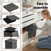 SportZone.co.nz Furniture > Living Room > Ottomans & Footstools Artiss Storage Ottoman Rest Foot Stool Foldable Artiss Storage Ottoman Rest Foot Stool Foldable