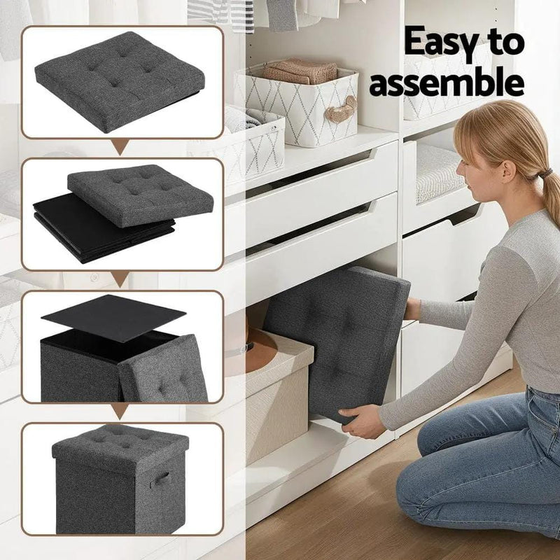 SportZone.co.nz Furniture > Living Room > Ottomans & Footstools Artiss Storage Ottoman Rest Foot Stool Foldable Artiss Storage Ottoman Rest Foot Stool Foldable