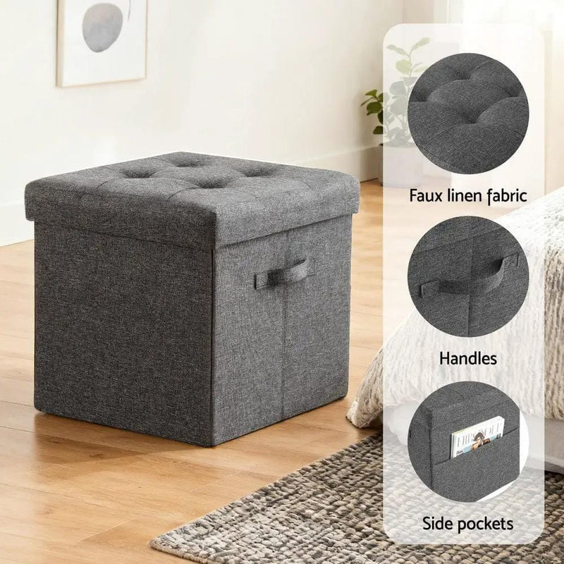 SportZone.co.nz Furniture > Living Room > Ottomans & Footstools Artiss Storage Ottoman Rest Foot Stool Foldable Artiss Storage Ottoman Rest Foot Stool Foldable