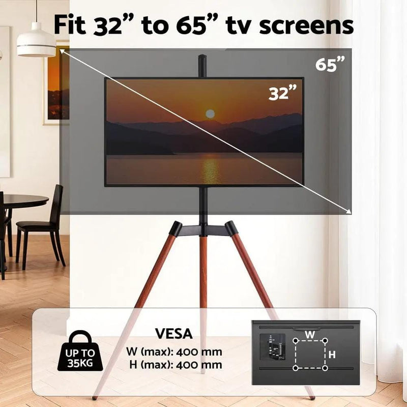 SportZone.co.nz Furniture > Living Room > TV Units Artiss TV Stand 32-65 inch LED LCD Screen Wooden Tripod Easel Height Adjustable Artiss TV Stand 32-65 inch LED LCD Screen Wooden Tripod Easel Height Adjustable