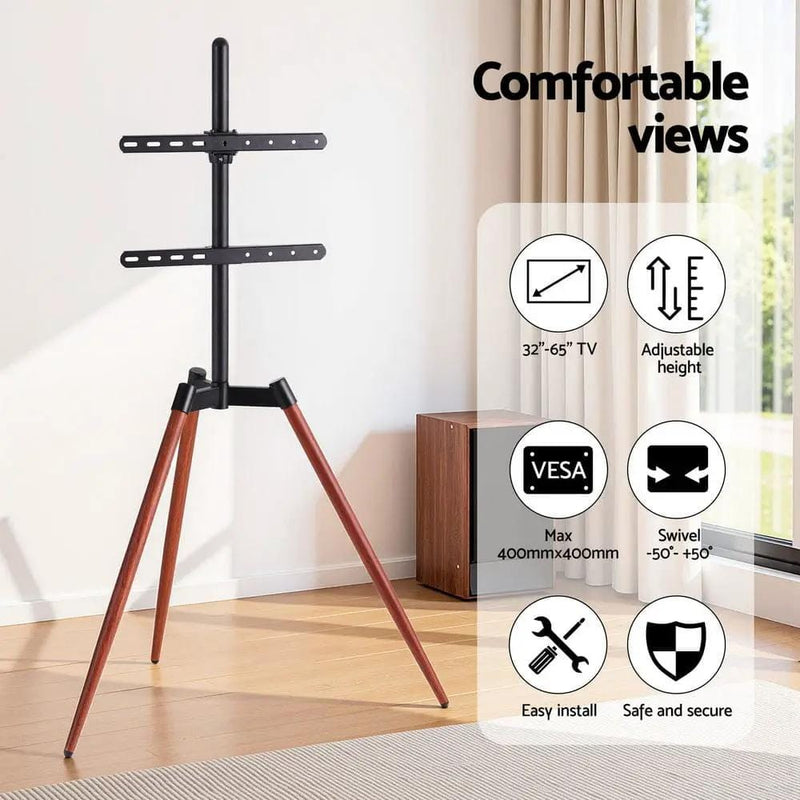 SportZone.co.nz Furniture > Living Room > TV Units Artiss TV Stand 32-65 inch LED LCD Screen Wooden Tripod Easel Height Adjustable Artiss TV Stand 32-65 inch LED LCD Screen Wooden Tripod Easel Height Adjustable