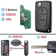 Habicare Flip Remote Car Key HU83 VA2 for Citroen C2–C6 & Peugeot 207–807 Flip Remote Car Key HU83 VA2 for Citroen C2–C6 & Peugeot 207–807