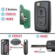Habicare Flip Remote Car Key HU83 VA2 for Citroen C2–C6 & Peugeot 207–807 Flip Remote Car Key HU83 VA2 for Citroen C2–C6 & Peugeot 207–807
