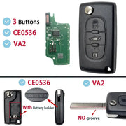 Habicare Flip Remote Car Key HU83 VA2 for Citroen C2–C6 & Peugeot 207–807 Flip Remote Car Key HU83 VA2 for Citroen C2–C6 & Peugeot 207–807