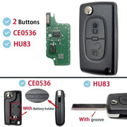 Habicare Flip Remote Car Key HU83 VA2 for Citroen C2–C6 & Peugeot 207–807 Flip Remote Car Key HU83 VA2 for Citroen C2–C6 & Peugeot 207–807