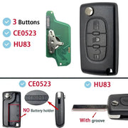 Habicare Flip Remote Car Key HU83 VA2 for Citroen C2–C6 & Peugeot 207–807 Flip Remote Car Key HU83 VA2 for Citroen C2–C6 & Peugeot 207–807