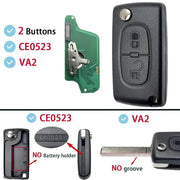 Habicare Flip Remote Car Key HU83 VA2 for Citroen C2–C6 & Peugeot 207–807 Flip Remote Car Key HU83 VA2 for Citroen C2–C6 & Peugeot 207–807