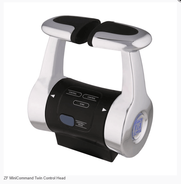 ZF MiniCommand Twin Control Head featuring ergonomic design and modern styling for boat control.