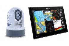Simrad NSS Evo3 'S' 12" package with FLIR M232 showing the FLIR M232 camera and NSS Evo3 'S' display.